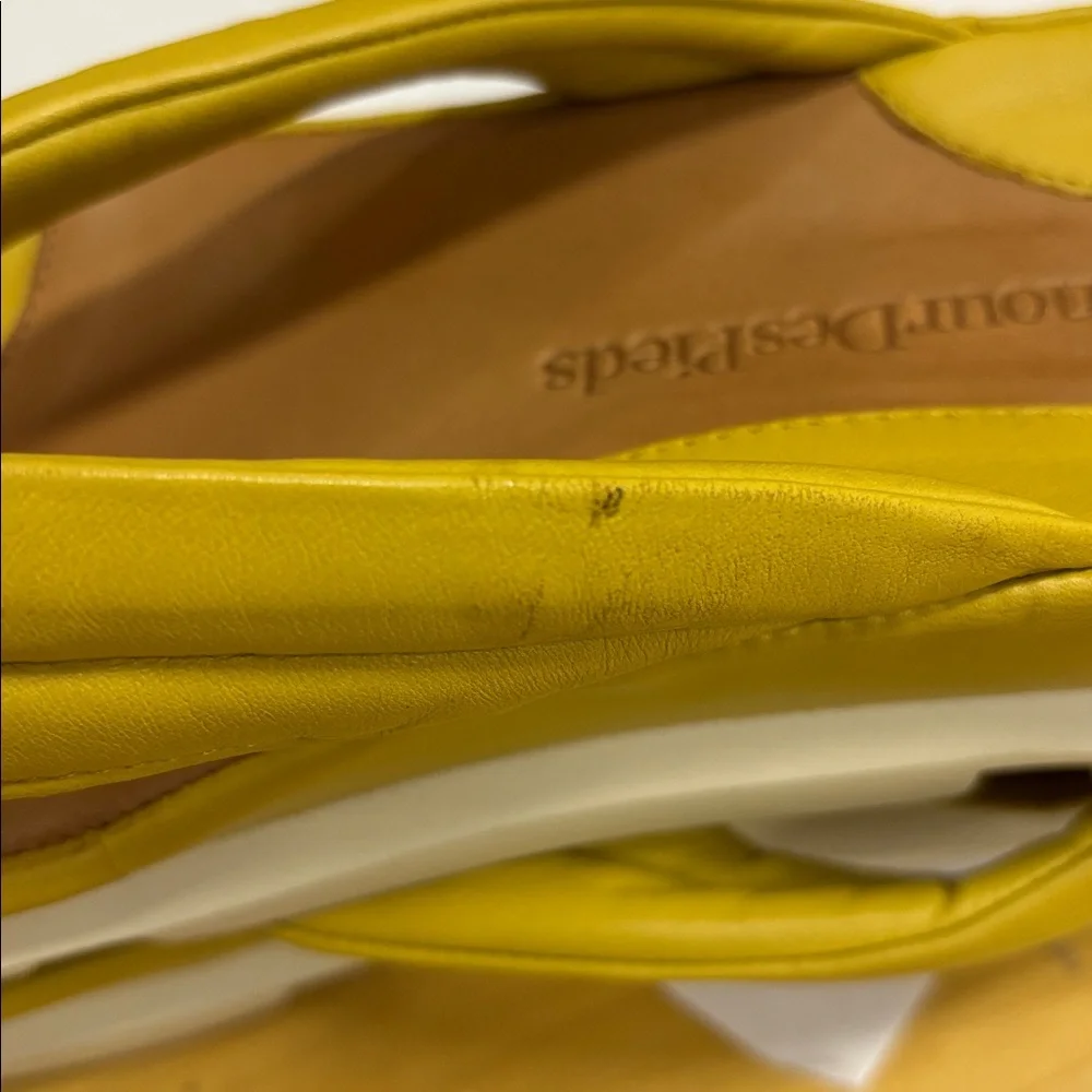 L’AmourDesPieds Yellow Leather Sandals Size 8.5
